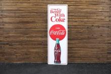 1960s "Things Go Better With Coke" Embossed Tin Sign - Large