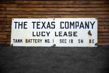 The Texas Company Oil Pump Single-Sided Porcelain Sign