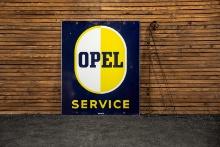 Opel Service Double-Sided Porcelain Sign with Hanger by Walker