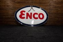 Enco Gas Large Double-Sided Porcelain Sign