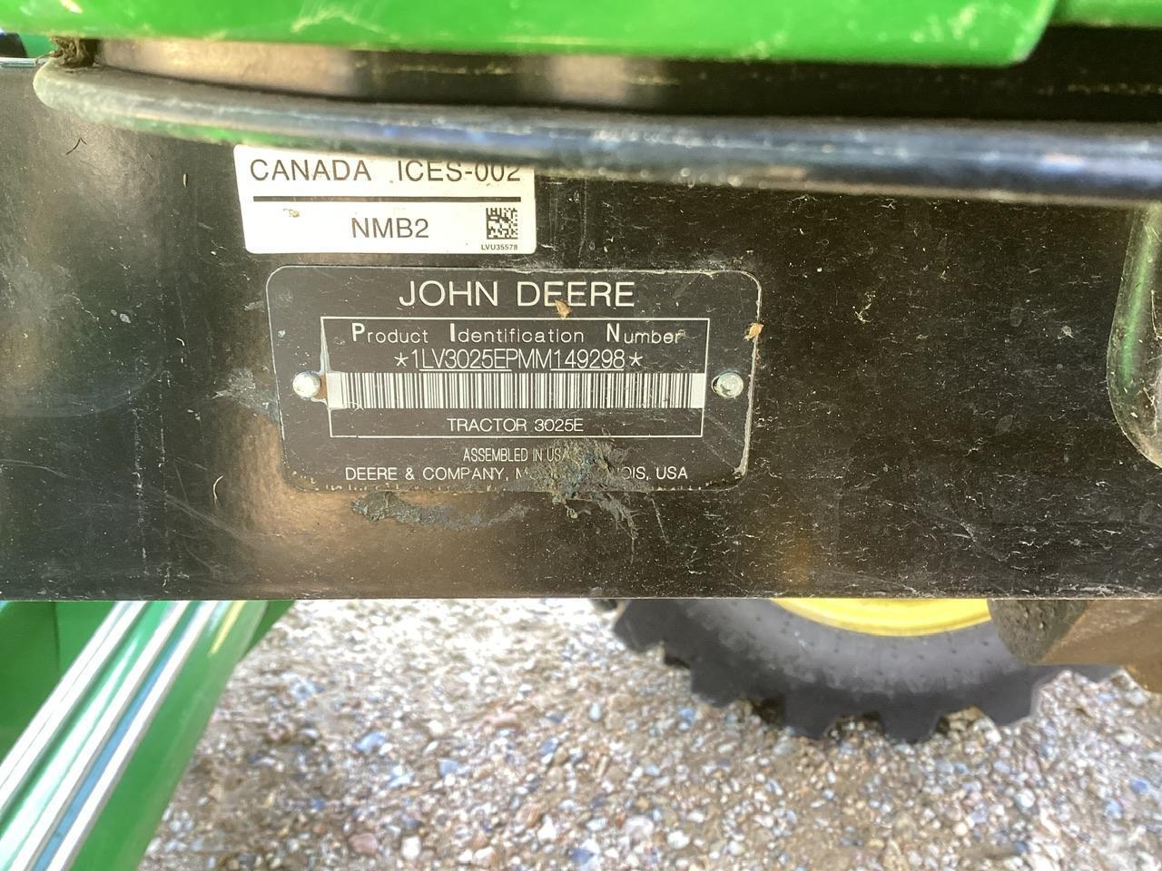 2021 John Deere 3025E Tractor W/ JD 300E Loader