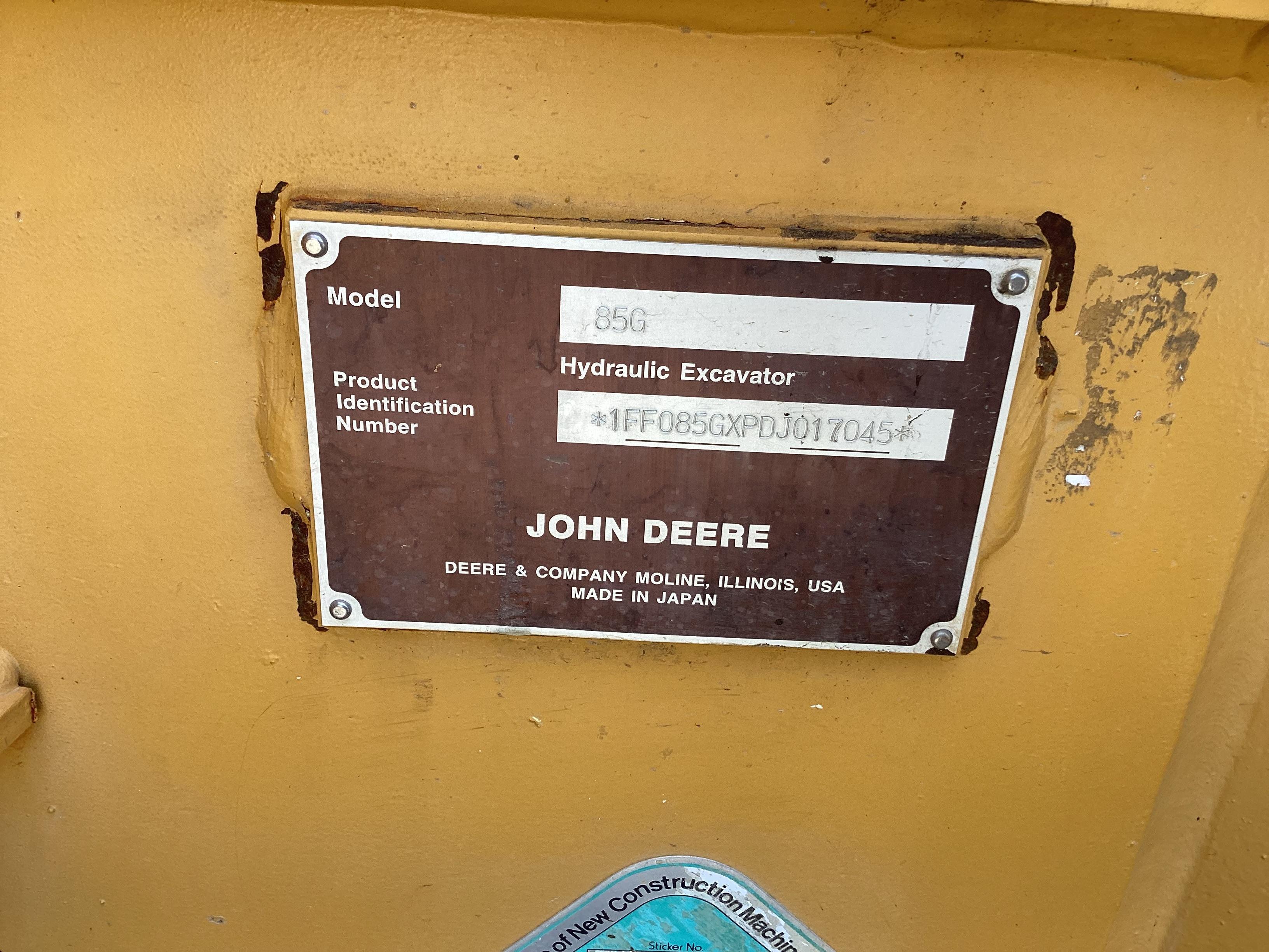 2015 Deere 85G Excavator