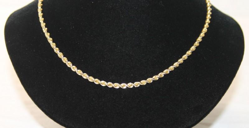 14KT GOLD  Rope Chain Necklace