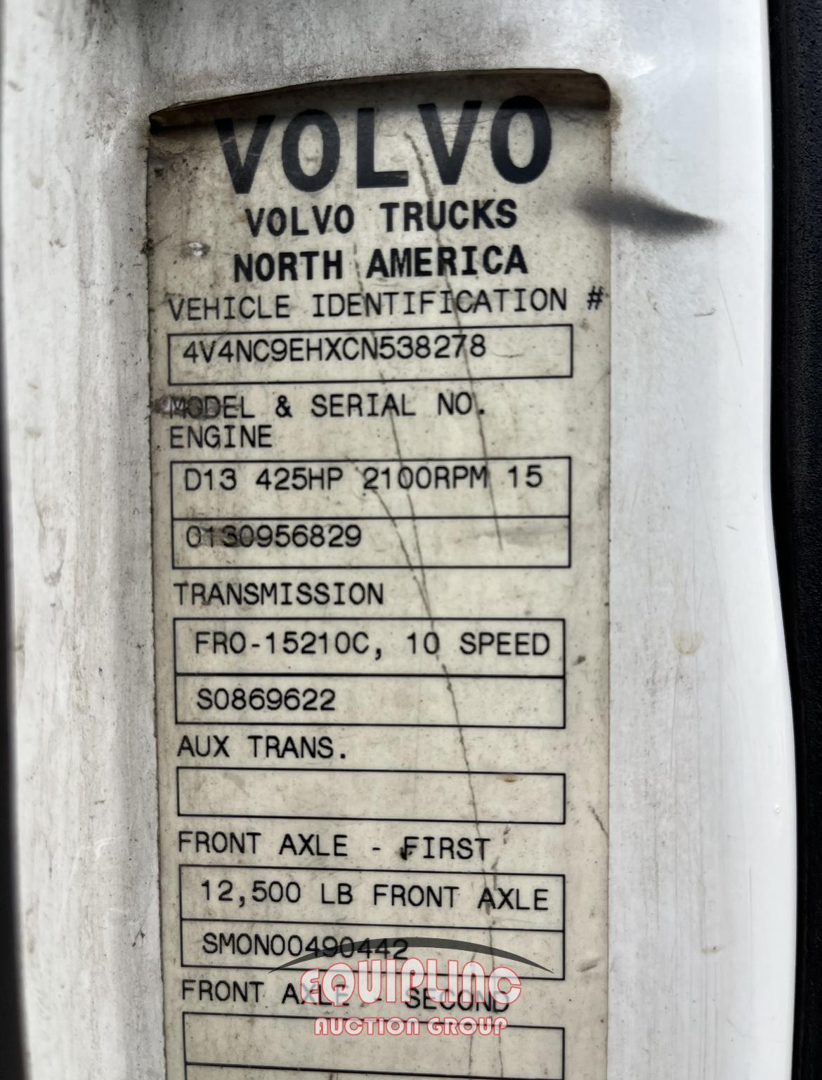 2012 Volvo VNL64T300 DAY CAB
