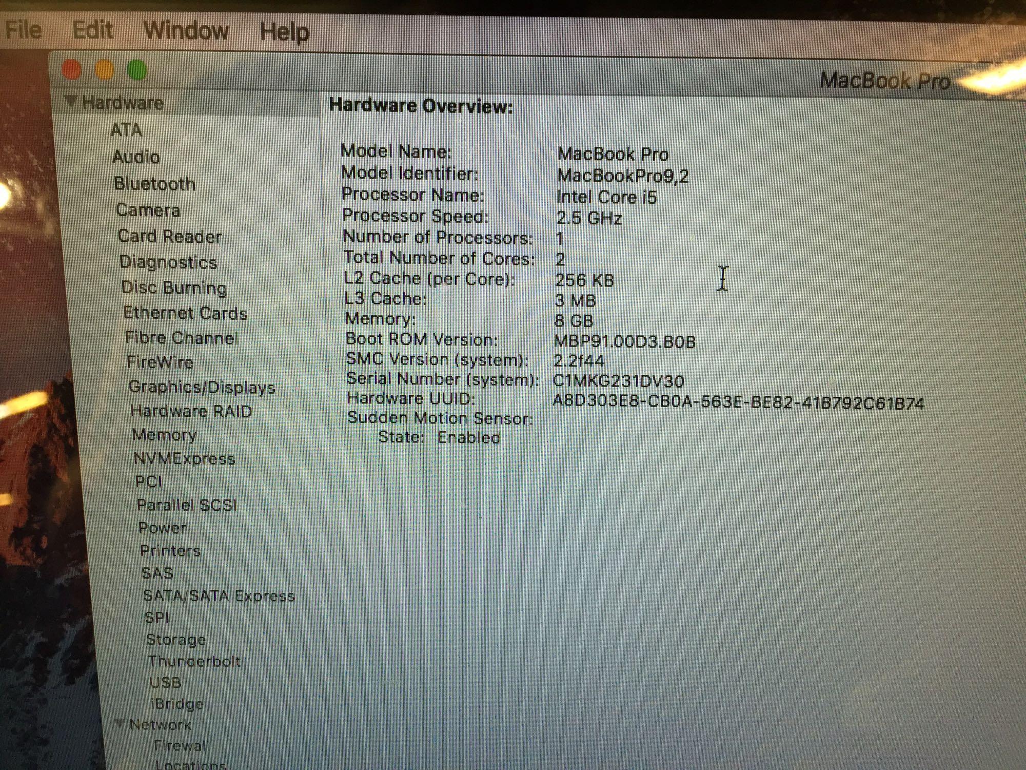 Apple MacBook Pro A1278 13" LCD Intel Core i5 2.5GHz 8GB 500GB Mac Sierra 10.12.16 Wifi BT Laptop