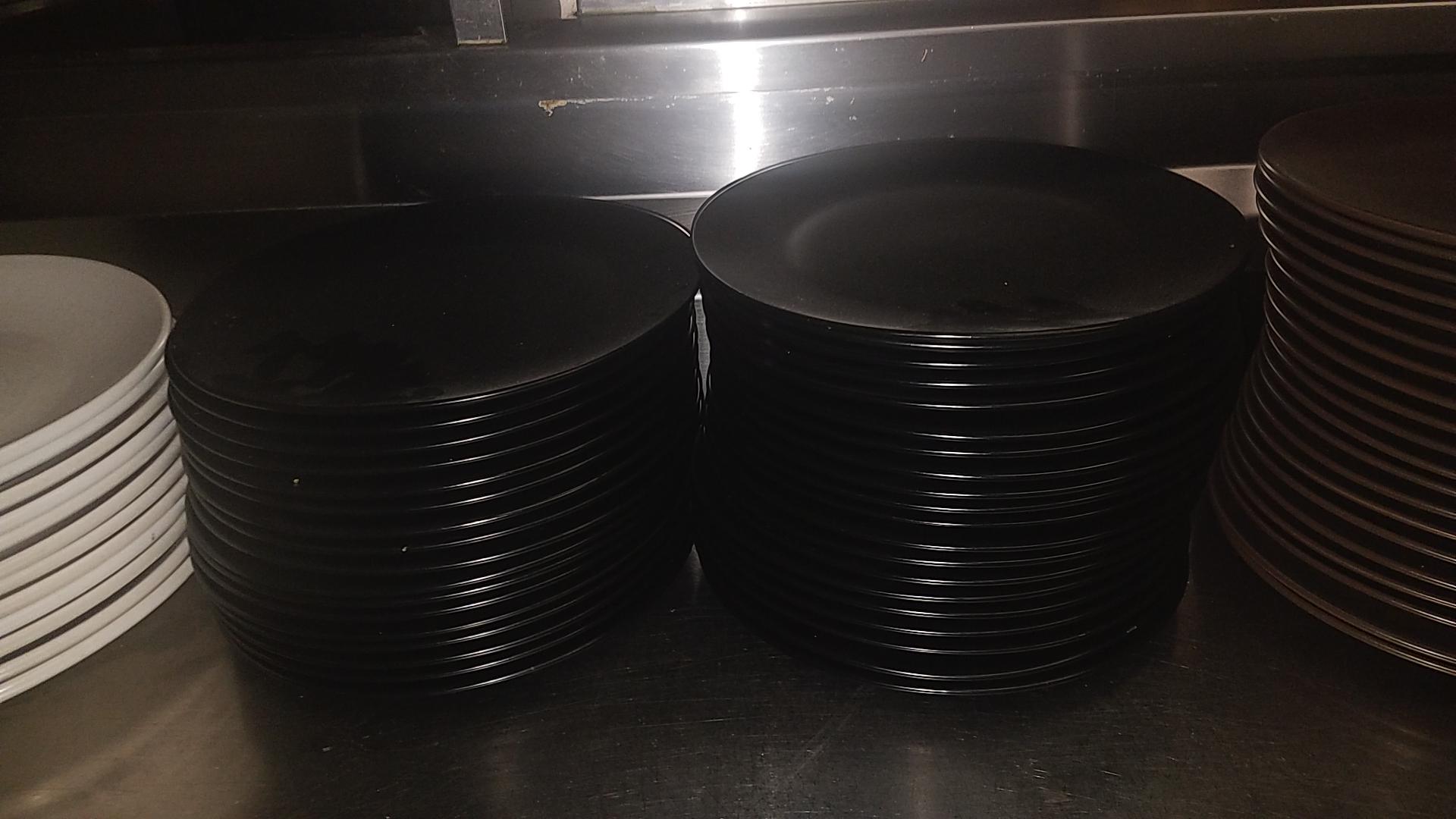 Black colored china porcelain plates 10"