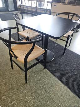 Laminated top tables 2' x 2' with (3) wooden chairs