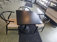 Laminated top tables 2' x 2' with (3) wooden chairs