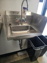 Boo's Brand stainless steel wall mounte sink with splash guards 17.5" x 17.5"