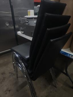 Black vinyl cushion chairs with chrome frame