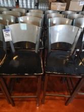 Metal framed Bar chairs with wooden seat