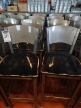 Metal framed Bar chairs with wooden seat