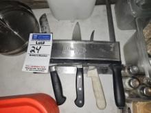 Edlund Knife holder with 3 knives and 1 sharpener