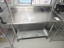 Stainless steel top table with galvanized undershelf