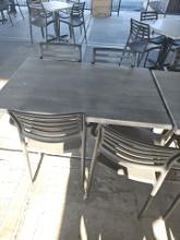 Out door table and Hard plastic chairs 48" x 30" (sold 4 chair, 1 table )