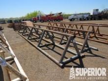 (15-90) (2) 42"H x 28'L Pipe Racks. Located In Yar