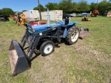 ISEKA TS2210 Diesel Tractor with John Deere Front End Loader and 4 ft Brush Hog - 1252 hours - Runs