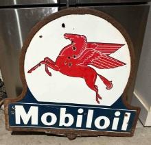 2 Sided Porcelain Mobile Oil Sign