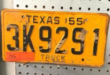 Texas 1955 Truck License Plate