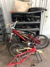 Lot of Misc. Bicycle Wheels, Tires, Parts, Frames, etc.