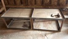 Lot of 2 Metal Work Benches