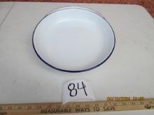 4 New Crow Canyon Home Vintage Look, Metal White, blue rim deep Pasta Plate
