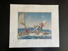 Walt Disney 1939 Pinocchio Lithograph Print