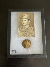 WWII WAC's Portrait Photo and Cap Badge