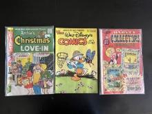 3 Issues Walt Disney's Comic and Stories 541 Archie's Christmas Love-In 181 & Harvey Collectors Comi
