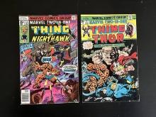 2 Issues Marvel Two in One Comic #9 & #34 Marvel Comics 1975-7 Bronze Age Comics