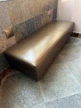 72"W x 25"D x 19" Gold Leather Bench