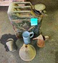 VINTAGE U.S. ARMY GAS CAN & MISC. - PICK UP ONLY