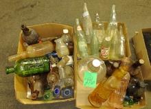 GLASS BOTTLES with VINTAGE - PICK UP ONLY