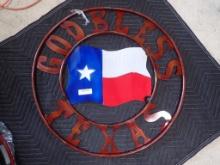 Metal God Bless Texas Sign