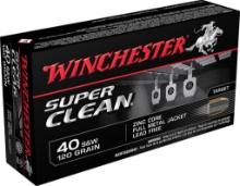 Winchester Ammo W40SWLF Super Clean 40 SW 120 gr Lead Free Full Metal Jacket 50 Bx
