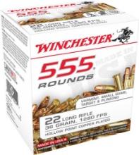 Winchester Ammo 22LR555HP USA 22 LR 36 gr Copper Plated Hollow Point CPHP 555 Box