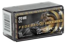 Federal P765 Premium Varmint Predator 22 WMR 30 gr 2200 fps Speer TNT Hollow Point HP 50 Box
