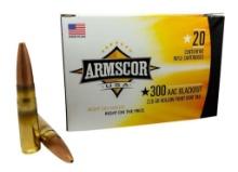 Armscor FAC300AAC3N USA 300 Blackout 220 gr Hollow Point Boat Tail 20 Per Box
