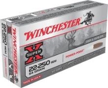 Winchester Ammo X222502 Super X 22250 Rem 64 gr Power Point 20 Per Box