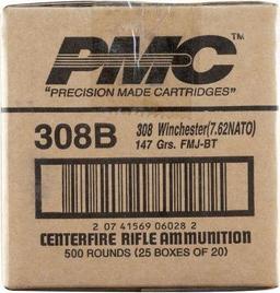PMC Bronze .308 Winchester Rifle Ammo - 147 Grain | FMJ-BT