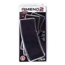 Amend2 AR15 Magazine 5.56 NATO - Black | MOD-2 | 30rd | 3 Pack | With Red, White And Blue Internals