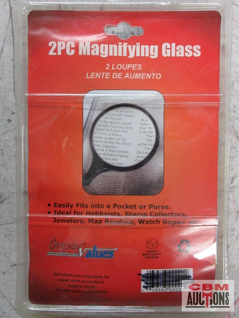 Super Values 2pc Magnifying Glass Safety Scraper w/ 5 Blades - Set of 2 10pc Single Edge Razor