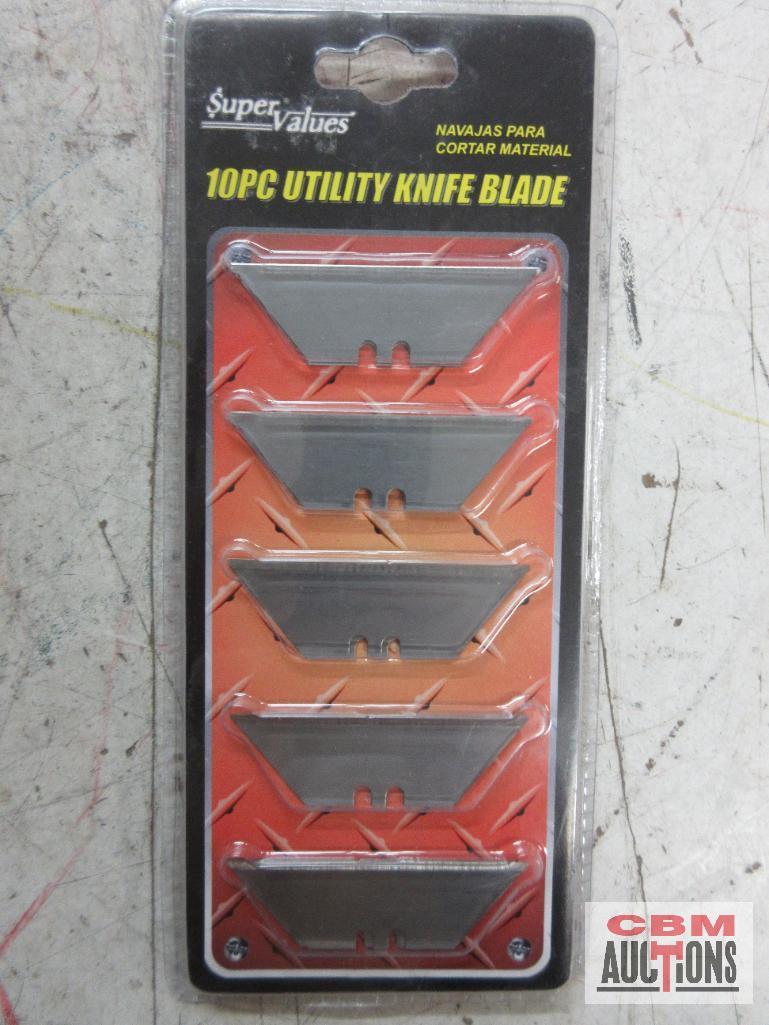 Super Values 2pc Magnifying Glass Safety Scraper w/ 5 Blades - Set of 2 10pc Single Edge Razor