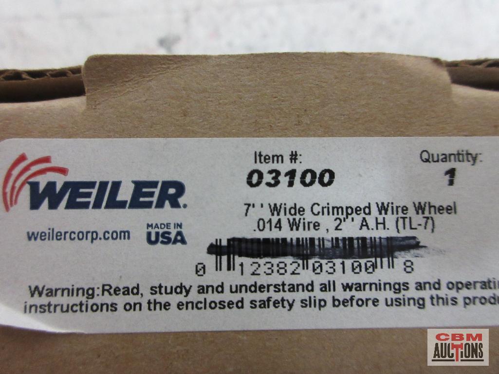 Weiler 06110 8" Medium Crimped Wire Wheel .0118 Wire 2" A.H. (TLM-8) Weiler 03100 7" Wide Crimped
