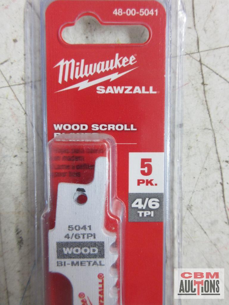 Milwaukee 48-00-5041 Wood Bi-Metal Sawzall Baldes 4/6 TPI Clean Wood Milwaukee 48-00-5026 9" Sawzall
