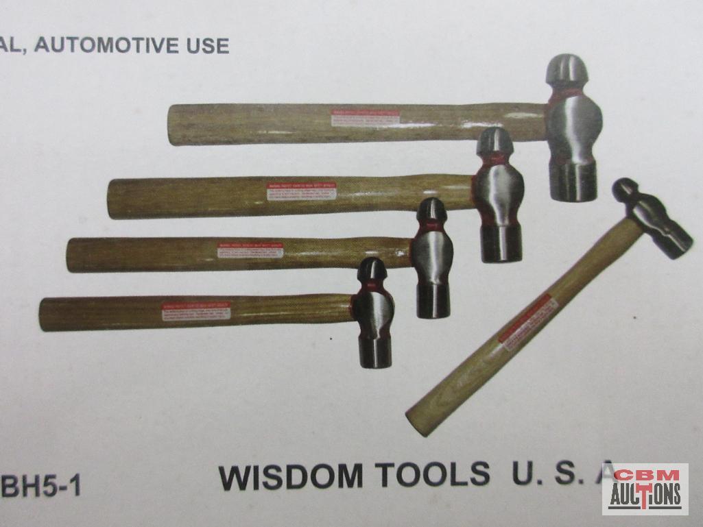 Wisdom 04-BH5-1 5pc Ball Pein Hammer Set w/ Wooden Handles 8oz, 12oz, 16oz, 24oz & 32oz