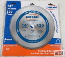 Oshlun SBF-140120 14" Thin Ferrous Metal Saw Blade, 120 Teeth, Arbor 1" - Set of 2