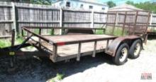 83"x14' Tandem Axle Flatbed Trailer With Flip Up Lawn Gate (WAITING ON TITLE-NEED MORE INFO)