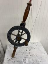 Large Antique Fishing Pole with reel