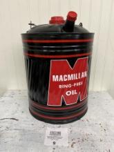 Macmillan Ring Free OIL painted advertising can